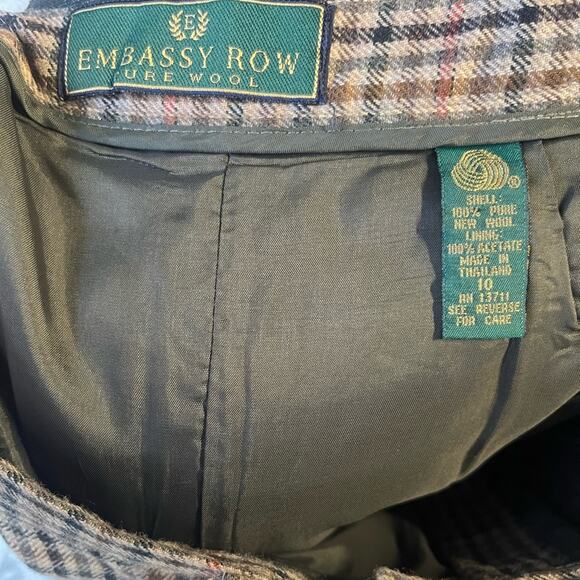 Vtg 90s Plaid Wool Pocket Equestrian English Office Preppy Skirt 10 Heritage - Picture 5 of 6